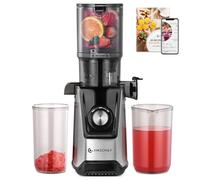 AMZCHEF Estrattore di Succo Lento 118mm Scivolo Largo - Silenzioso, Filtro Doppio, Funzione Inversa - Estrattore Frutta e Verdura Facile da Pulire