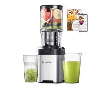 AMZCHEF Estrattore, Estrattore A Freddo Frutta E Verdura - Grande Scivolo Di Alimentazione Da 126 Mm, Estrattore Di Succo In Acciaio Inox Facile Da Pulire, Coclea Grande, Doppio Filtro