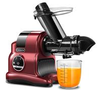 AMZCHEF Estrattore Frutta e Verdura - 80MM Grande Apertura per Frutta Intera - Estrattore Frutta e Verdura Professionale con Modalità a 2 Velocità e Funzione Inversa - Rojo
