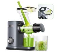 AMZCHEF Estrattore Frutta e Verdura Compatto con Due Modalità di Alimentazione per un facile utilizzo - 150W Spremiagrumi Silenziosi con e Masticazione Inversa - Spremiagrumi Senza BPA - Grigio