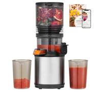 AMZCHEF Estrattore Frutta e Verdura con Bocca XXL 160 mm per Frutta Intera, Slow Juicer Silenzioso ≤45 dB, Capacità 2 L, Estrattore di Succo con Triplo Filtro Acciaio Inox, Facile da Montare e Pulire