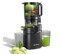 AMZCHEF Extracteur de jus automatique Vos mains libres, Ouverture de 145 mm et capacité de 1,8L Extracteur de jus de fruits et légumes entiers, Extracteur jus lent de 250W avec triple filtre - Nero
