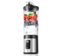 AMZCHEF Frullatore portatile da 600 ml, con 6 lame, 120 W, ricarica rapida tramite USB-C, IPX6, impermeabile, senza BPA, mini mixer per frullati in polvere proteica