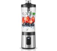 AMZCHEF Frullatore Portatile da 600 ml, display digitale e bicchiere senza BPA,Mini Frullatore con 6 lame,6000 mAh ricarica rapida USB-C 2H (15 cicli) per frullati/smoothie/proteine in polvere