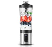 AMZCHEF Frullatore Portatile da 600 ml, display digitale e bicchiere senza BPA,Mini Frullatore con 6 lame,6000 mAh ricarica rapida USB-C 2H (15 cicli) per frullati/smoothie/proteine in polvere