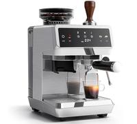 AMZCHEF Macchina per caffè espresso da 20 bar con macina, 44 gradi di macinazione, 4 livelli di temperatura, serbatoio Cold Brew, macchina da caffè con montalatte, IMD Touch Screen, acciaio inox