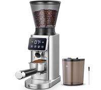 AMZCHEF Macina Caffe Elettrico con Supporto Staccabile e Contenitore | Pannello Touch LCD | 24 Impostazioni Macinatura Regolabile Macina Caffe per Espresso/Gocciolamento/Versamento/Pressa Francese