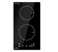 AMZCHEF piastra induzione 2 fuochi, con riscaldamento continuo, 10 livelli di potenza e funzione Boost, blocco di sicurezza e timer, protezione dal surriscaldamento, da incasso/portatile, 3700W