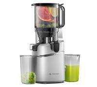 AMZCHEF Spremiagrumi automatico tutto in uno, 250 W, apertura 135 mm e spremiagrumi da 1,8 l, senza BPA, vincitore del test con triplo filtro - argento