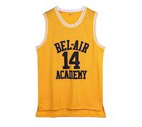 Amzdest Maglia da basket unisex anni '90 The Fresh Prince of Bel Air Academy #14, per feste a tema, Giallo, XX-Large