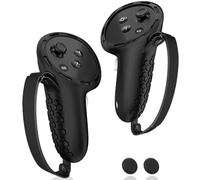 AMZDM Grip per controller Oculus Meta Quest 3 VR Accessori Grip Cover per controller VR Touch Cinturini Silicone Cover Protettiva con Coperture Antiscivolo per levette per pollice, 1 paio, Nero