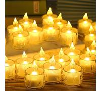 Amzeeniu Candele a LED,35 pezzi Senza Fiamma,candele led con Batterie,Candele Elettriche luci tealight luci a LED realistiche per Matrimoni,vacanze,feste,Natale,Decorazioni Giardino(luce giallo calda)