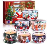 Amzeeniu Candele Profumate Natalizie,6 pezzi Candele Profumate Regalo SetCera di Soia Naturale Candele Aromaterapia, Natale Compleanno La Festa Nuziale,Regalo per Mamma Donna Compleanno,Yoga,Regalo