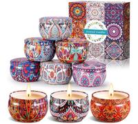 Amzeeniu Candele Profumate Regalo Set 9 pezzi Cera di Soia Naturale Aromaterapia,Regalo Donnaper Anniversario San Valentino Festa della Mamma Bagno Yoga Compleanno La Festa Nuziale Decorazione