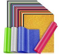 Amzeeniu Vinile Termoadesivo per Tessuti 33 confezione da 22 color Pellicola trasferibile HTV 30.5*25cm Silhouette Cameo,Flex termoadesivi Magliette tessuti fai-da-te berretti Cappelli Pellami,Regalo