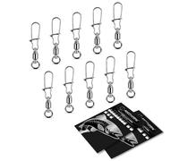 AMZfishing® 10x Girelle a cuscinetto con Fast-Lock in 11 dimensioni | Girelle con moschettone per pesca | Set di girelle da pesca | Girelle per pesca Girelle da acqua salata (10 pezzi, c: #2 (22kg))