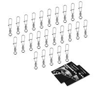 AMZfishing® 10x Girelle a cuscinetto con Fast-Lock in 11 dimensioni | Girelle con moschettone per pesca | Set di girelle da pesca | Girelle per pesca Girelle da acqua salata (25 pezzi, a: #0 (8kg))