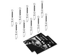 AMZfishing® 10x Swivel High-Speed con Crosslock | Girella Tripla da Pesca | Accessori per Trota | Esche | Set di Girelle (10, 10)