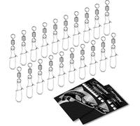 AMZfishing® 20x Girello per pesca con Fast-Lock | Girello a moschettone per pesca | Assortimento di girelli | Set di girelli | Girelli per pesca | Girello per pesca | Set di girelli per pesca (40, 14)