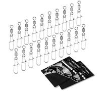 AMZfishing® 20x Girello per pesca con Fast-Lock | Girello a moschettone per pesca | Assortimento di girelli | Set di girelli | Girelli per pesca | Girello per pesca | Set di girelli per pesca (40, 10)