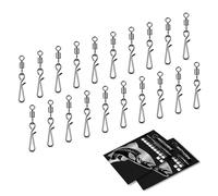 AMZfishing® 20x Girello Power con Clip a Cambio Rapido | Moschettone a Cambio Rapido | Girello da Pesca | Accessori da Pesca | Set di Girelli | Girello da Pesca | Girello (40 Pezzi, f: #7+1 (10kg))