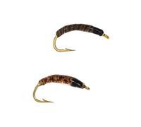 AMZfishing® Messeneuheit 2026 - Ninfe bioniche larve legate a mano, imitazione a mosca, mosca artificiale, per trota, ninfa di vermi, pesca a mosca (a: 2 pezzi (1 per colore))
