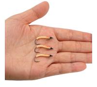 AMZfishing® Messeneuheit 2026 - Ninfe bioniche, legate a mano, imitazione della mosca, mosca artificiale, per trota, ninfa di vermi, pesca a mosca (3, naturale)