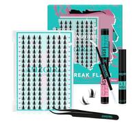 AMZGIRL Kit di ciglia a grappolo Manga 128Pz. Ciglia a grappolo Wispy Kit di ciglia a grappolo Spiky Kit di ciglia a grappolo C naturale Kit di ciglia a grappolo Anime Kit di ciglia a grappolo