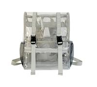 AMZLORD Borse di libri casual portatili Vedi attraverso un solido zero sport in PVC Solid trasparente capacità for ragazze adolescenti (grigio)