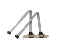 AMZLORD Cavo seriale RS232 DB9 maschio a 2 porte con porta COM e staffa di fissaggio