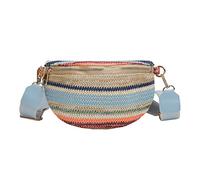 AMZLORD Fashion Pagning Woven Bag Waist Cinturino regolabile Cinturino portatile Pestro di fionda femmina a strisce for vacanza for il fine settimana (blu)