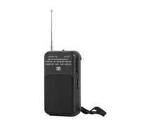 AMZLORD Pocket portatile AM FM Radio incorporato Saltopiario incorporato Batteria a batteria Telescopic Antenna Telescopic Flashlight con jack for cuffie da 3,5 mm for Senior Home Walking (Black)
