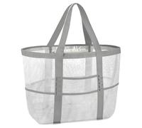 AMZLORD Sacca da spiaggia in maglia da donna con una borsa di stoccaggio della borsa di capacità (grigio)
