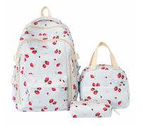 AMZLORD Set di zaini estetici con fragole per adolescenti e college