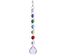 AMZLORD Sfera di cristallo da appendere arcobaleno prisma luce Catcher Wind Chimes Decor (rosa)