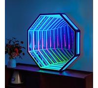 AMZOAKUD Lampada Infinity con specchi Che cambiano Colore RGB per l'arredamento sensoriale della Luce da Tavolo da Gioco da Parete