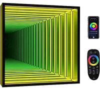 AMZOAKUD Lampada Infinity con specchi Che cambiano Colore RGB per l'arredamento sensoriale della Luce da Tavolo da Gioco da Parete
