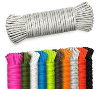 AMZoutdoor® 5,10 o 15m Filo Paracord 550 riflettente da 4mm | Filo Paracord Riflettente 7 Fili Interni | Equipaggiamento Outdoor (grigio riflettente, 5 metri)