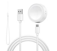 Amzpas Caricatore per Samsung Galaxy Watch 6/6 Classic/Watch 5 Pro/Watch 5/Watch 4/Watch 4 Classic/Watch 3/Watch Active 2/Watch Active, Veloce Portatile Cavo di Ricarica USB (Bianco)