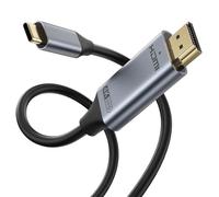 Amzpas USB C To HDMI,2M Cavo HDMI USB C 4K a 60Hz UHD Thunderbolt 3/4 per iPhone 16 Pro/Max/iPhone 15,MacBook Pro/Air,iMac,iPad Pro/Air,Samsung S23/S22/S10,Huawei P40 /P30,Dell XPS (30HZ)