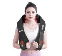 AMZPONY Massaggiatore per collo senza fili per alleviare il dolore ai tessuti profondi, massaggiatore Shiatsu ricaricabile per collo e schiena con massaggio alle spalle per alleviare il dolore