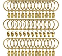 AMZSEVEN 40 Pack Metal Curtain Rings with Clips Drapery Clips Hooks Decorative Curtain Rod Clips Hangers 1.5 Inch Interior Diameter Eyelet