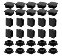 AMZSKU 30 Pcs Square End Caps for Square Pipes, Plastic, Black, 30 x 30 mm