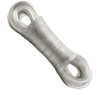 AMZSKU 50m Filo per bucato con anima in acciaio, 4 mm, extra forte, resistente alla ruggine e alla corrosione, adatto per uso esterno, capacità 200 kg (Trasparente)