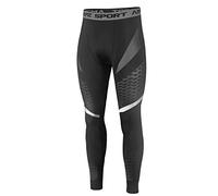 AMZSPORT Leggings Sportivi a Compressione in Esecuzione Collant da Allenamento con Stampa a Rete, Nero M