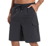 AMZSPORT Pantaloncini Trekking Cargo da Uomo Leggeri Asciugatura Rapida Bermuda Shorts Cintura Elastica 5 Tasche con attività All'aperto, Tempo Libero e Ciclismo
