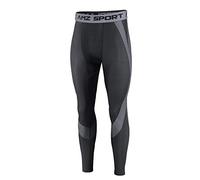 AMZSPORT Pantalone Sportivo a Compressione Sportiva Cool Dry Baselayer Leggings Pantalone da Allenamento per Tutta la Stagione (Nero XXL)