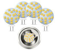 Amztour 4 Pezzi Lampadine LED G4 2W Equivalente a 20W Alogena, Base G4 Bi-Pin AC/DC10-30V 250LM Bianco Caldo 2700K Lampadine LED Rotonda Non Dimmerabile per Illuminazione da Incasso