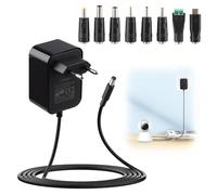 Amztour Adattatore CA 12 V 2 A trasformatore di alimentazione AC220 V 230 V a DC12 V driver 5,5 x 2,1 mm con 8 adattatori per striscia luminosa, router, TV Box, fotocamera, tablet, scanner