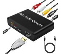 Amztour Estrattore Audio 192 KHz con Digital Optical TOSLINK SPDIF/Coaxial and Analog 3.5 mm L/R Stereo Output Convertitore DAC per HDTV Amplificatore Soundbar TV